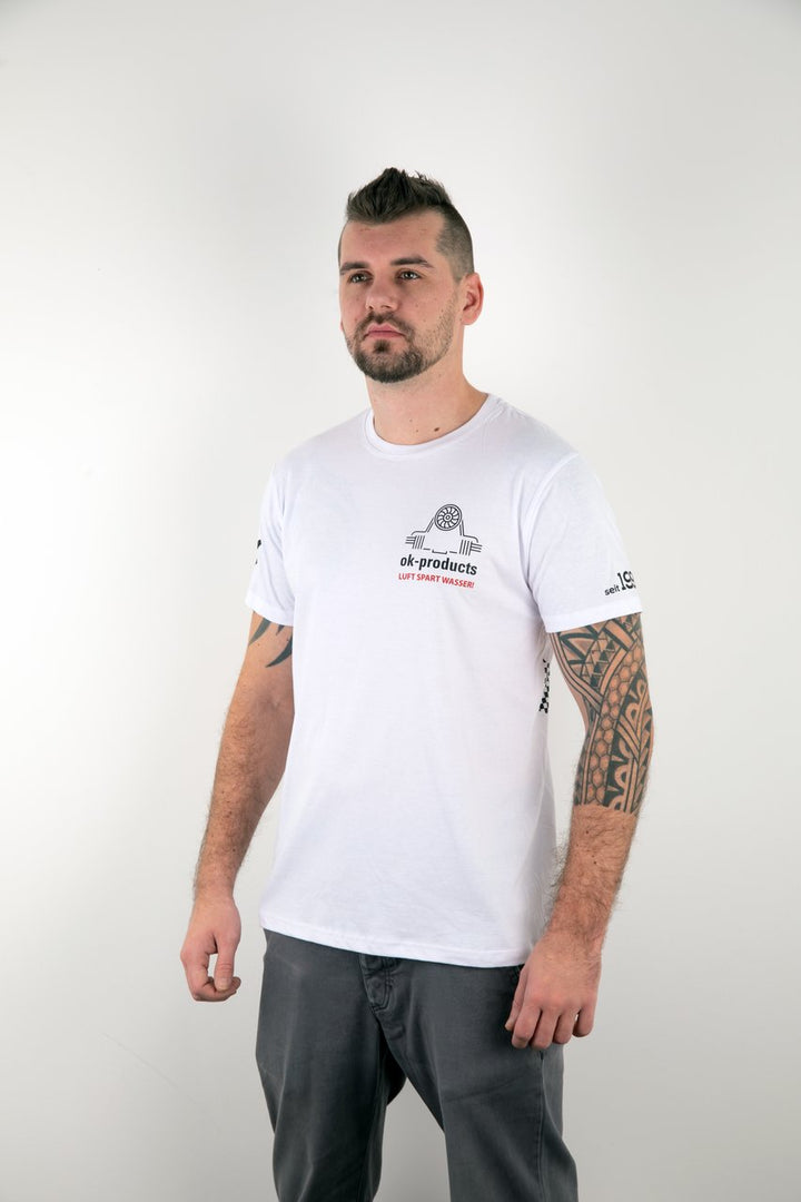 T-Shirt ok-products weiß Luft spart Wasser