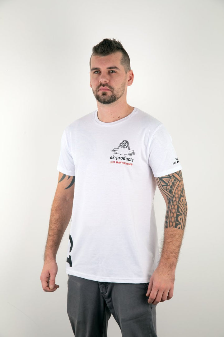 T-Shirt ok-products weiß Luft spart Wasser 1303