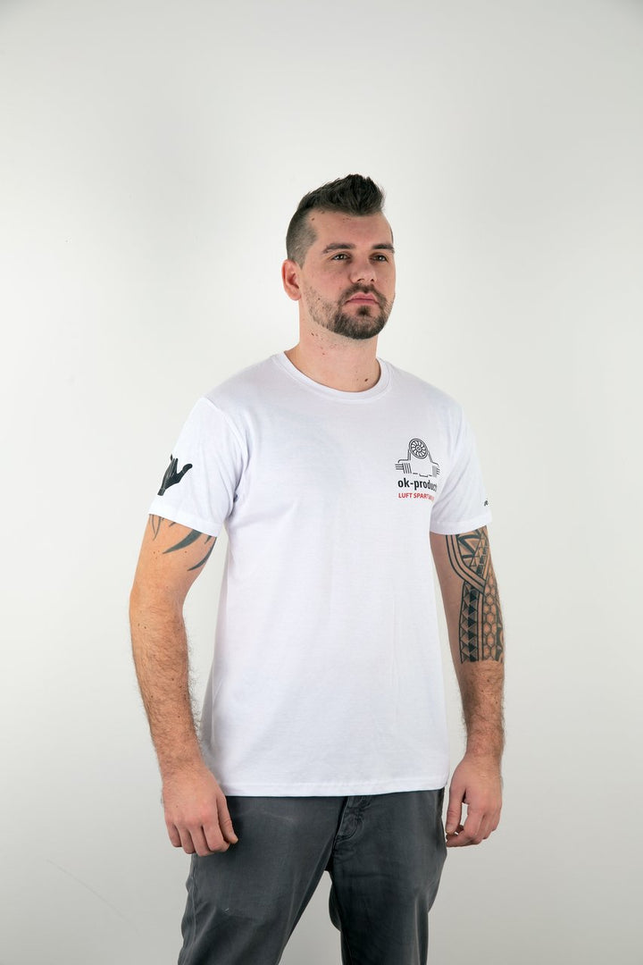 T-Shirt ok-products weiß Luft spart Wasser