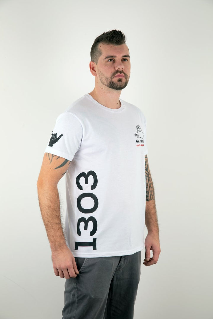 T-Shirt ok-products weiß Luft spart Wasser 1303
